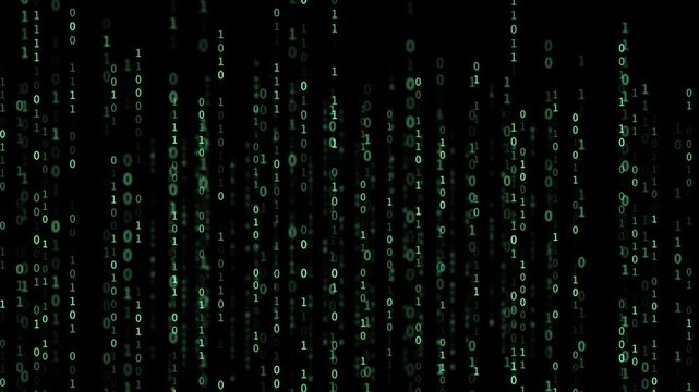 Green Binary code Background. Secure Data Concept. Technology animation