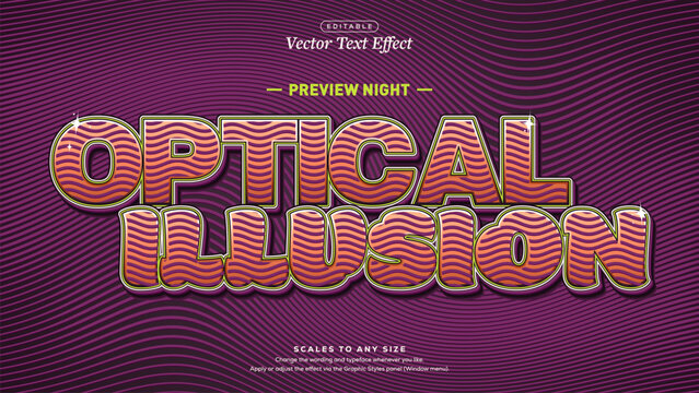 Optical Illusion Peach Plum Wavy Line Text Effect Bubble Letters