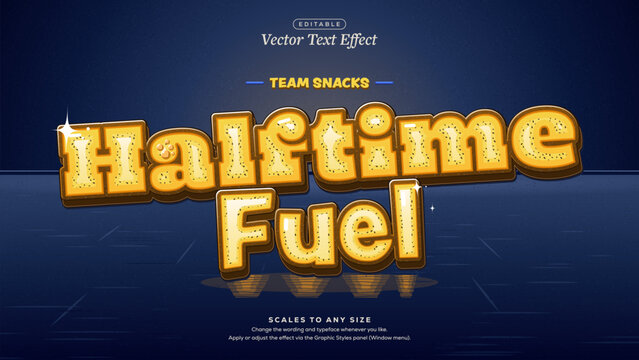 Halftime Fuel Text Effect in Golden Seeded Fruit with Reflection