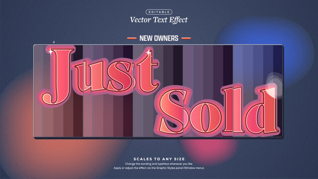 Just Sold Real Estate Coral Serif Text Effect with Ribbed Glass