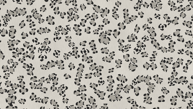 A repeating pattern of grey leopard spots on a light background