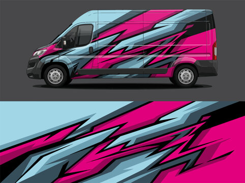 colorful abstract van design illustration