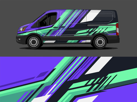 colorful abstract van design illustration