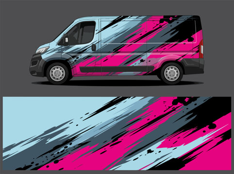 colorful abstract van side design