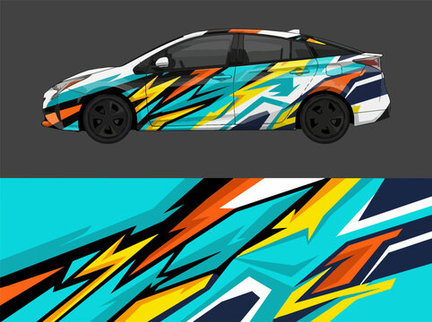 Colorful Camouflage Pattern Car Illustration