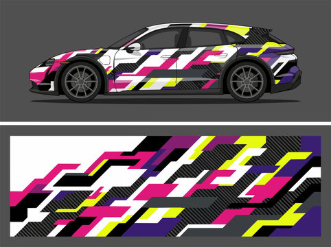 Colorful Camouflage Pattern Sports Car