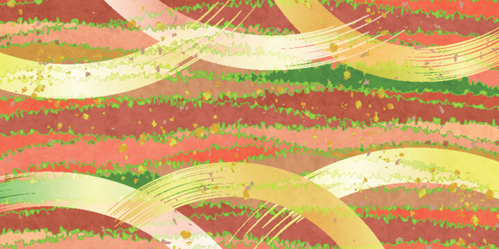 Elegant Japanese Style Abstract Golden Wave Pattern Background