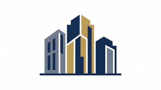 Modern Real Estate and Skyscraper Building Vector #LogoDesignproperty