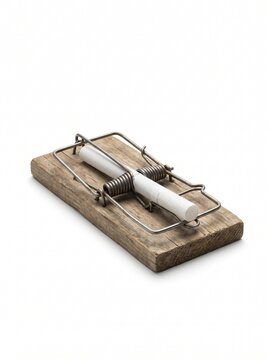 Cigarette Mousetrap Metaphor for Nicotine Trap and Unhealthy Habits