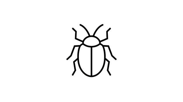 Ladybug insect icon minimal line art