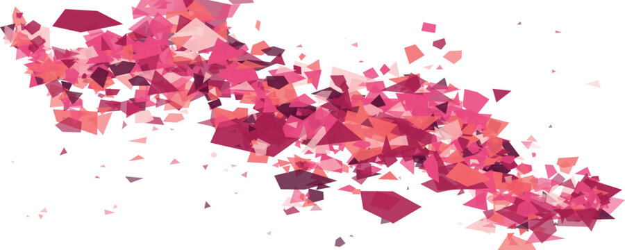Pink Confetti Explosion Against White Background for Celebration