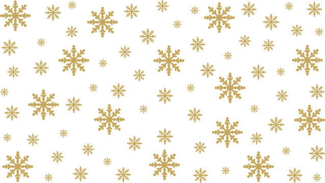 Luxury gold snowflakes seamless pattern and repeating winter background vector with transparent layer