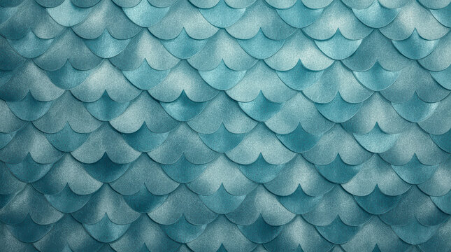 Tropical fish scale pattern with overlapping turquoise scales and soft textured detail