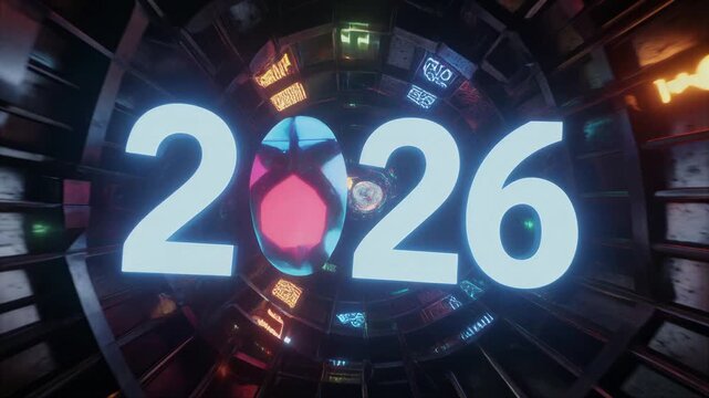 Futuristic 2026 Digital Tunnel 4K Generative AI