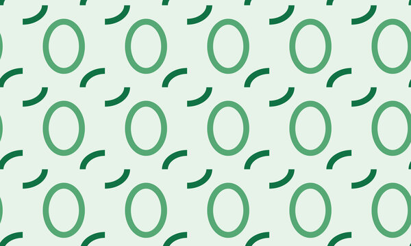 Green Ovals and Arcs repeating on a pale mint background with subtle texture for graphic design