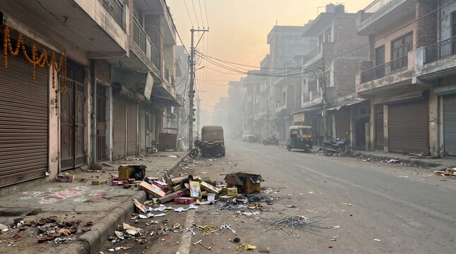 Air Pollution and Smog in an Indian City After Diwali