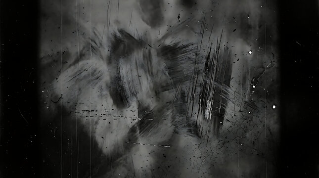 Abstract dark graphite texture with scratched surface and distressed grunge overlay effect