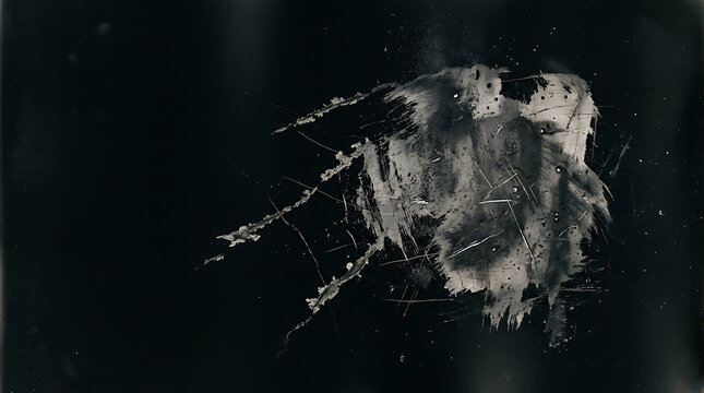Abstract graphite powder splash on black background with charcoal dust texture