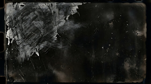 Dark grunge texture with smoked graphite abrasion and distressed scratched surface overlay