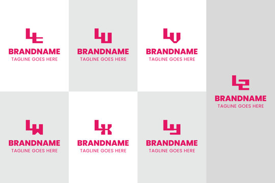 Letters LT LU LV LW LX LY LZ Monogram Logo, for TL UL VL WL XL YL ZL initials