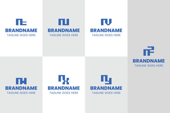 Letters NT NU NV NW NX NY NZ Monogram Logo, for TN UN VN WN XN YN ZN initials