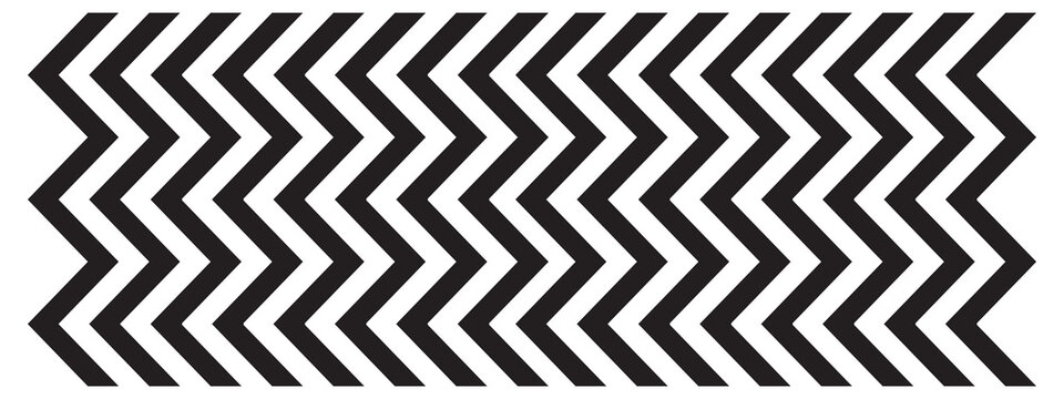 Black zigzag pattern repeating seamlessly in vertical chevron lines for decorative border design textiles and background graphics.