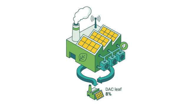 Direct air capture factory for zero emissions manufacturing.