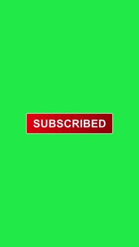 Subscribe button click, green screen channel graphic, motion graphics animation, vertical 4K
