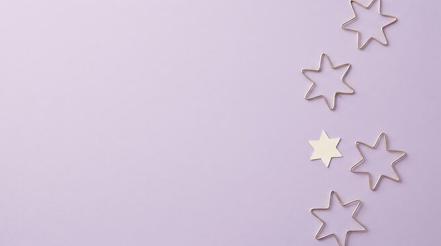 A delicate hanukkah background featuring silver stars and a soft lavender color scheme