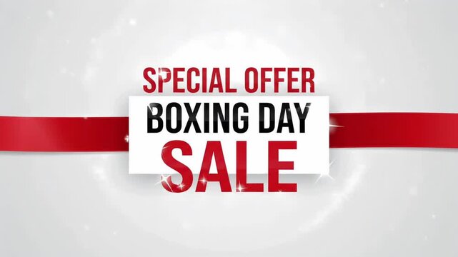 Special Offer Boxing Day Sale promo discount event holiday retail shopping clearance motion graphic animation loop
