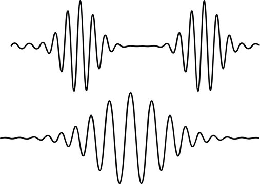 Oscillating Sound Waves and Waveform Amplitude Illustration for Audio Science and Signal Processing