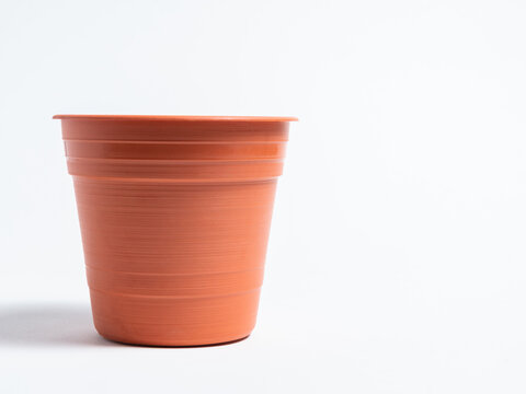 Terracotta Flower Pot Isolated on a White Background