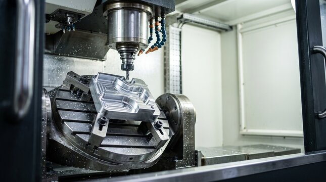Five-axis mill setup with tilted precision fixture