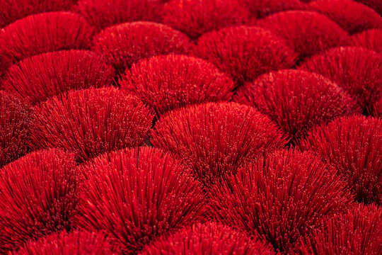 Traditional incense stick making process in Quang Phu Cau villag