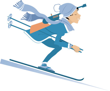 Biathlon competitor woman