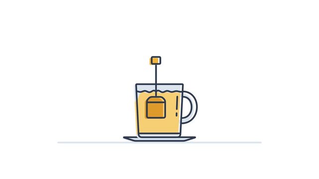 Tea Bag Steeping in Glass Cup With Steam