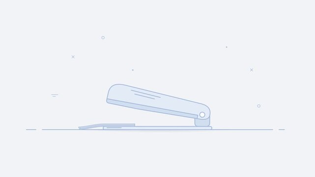 Desk Stapler Pressing a Three-Sheet Stack