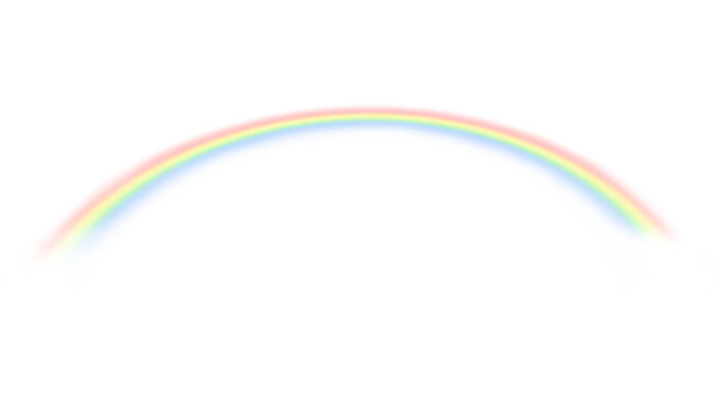 Rainbow Arch with Spectrum Glow Overlay on Transparent Background