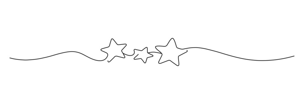 Stars decorative element, continuous line