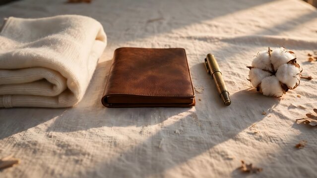 Cozy comfort and organization essentials on textured surface