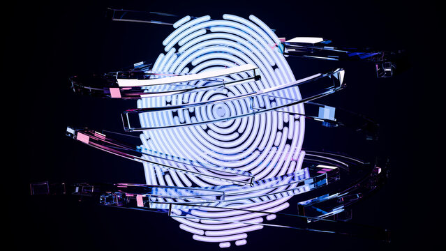 Digital fingerprint with floating transparent strips technology