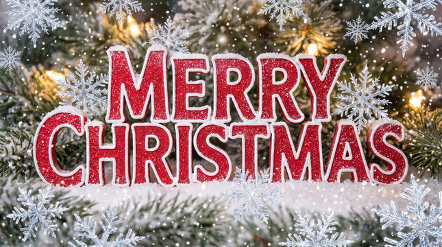 Marry christmas background with snowflakes	