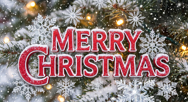Marry christmas background with snowflakes	