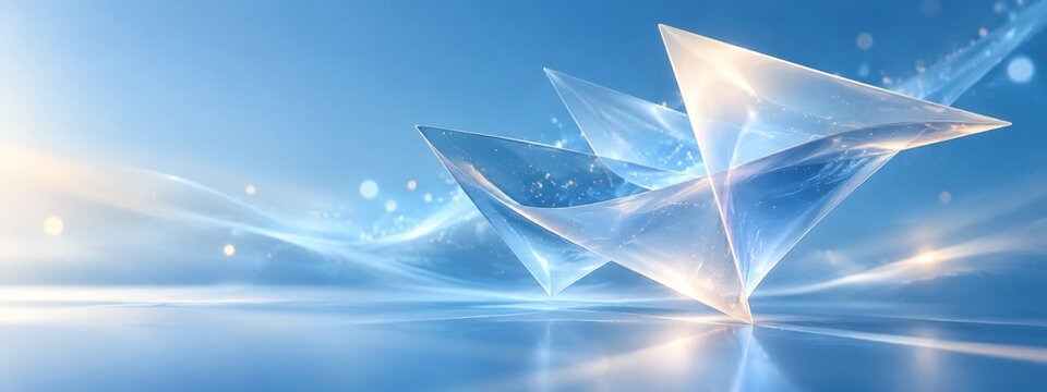 AI memory unfolding as luminous translucent origami
