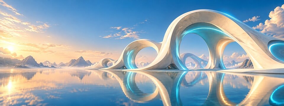 Dreamlike architecture shaped by artificial intelligence