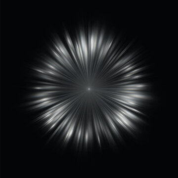 White Radial Light Burst with Blurred Rays