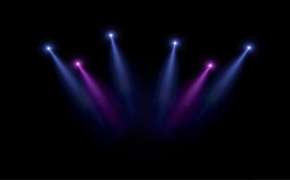 Blue and Purple Stage Spotlight Beams