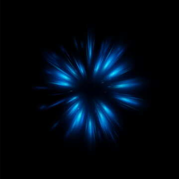 Blue Radial Energy Burst with Glowing Streaks
