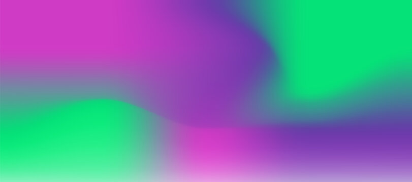 Vibrant digital art featuring a smooth abstract gradient background with purple and green colors