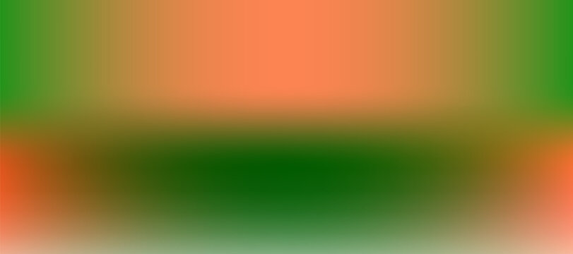 Abstract smooth gradient background featuring vibrant shades of orange and deep forest green colors